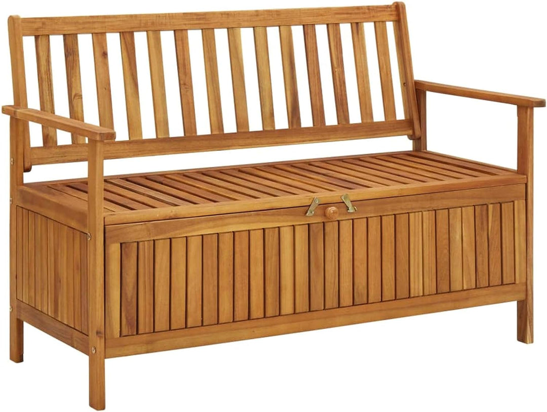 Tidyard Truhenbank Gartenbank mit Stauraum Holzbank Sitzbank Flurbank Bank mit Kissen 120 cm Massivh