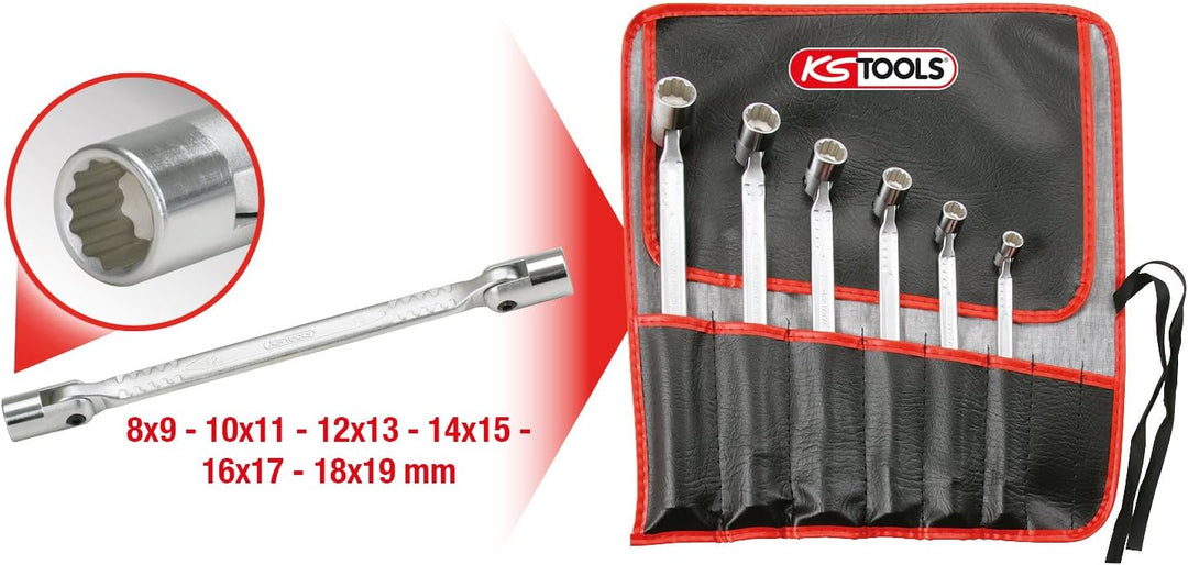 KS Tools 517.0310 CLASSIC Doppel-Gelenkschlüssel-Satz, 6-tlg.