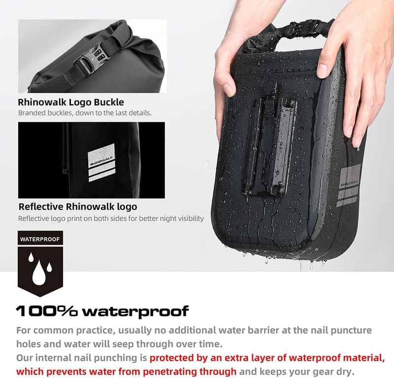 Rhinowalk Fahrradtasche, Gepäckträgertasche, wasserdicht, Fahrradtasche für Gepäckträger, Satteltasc