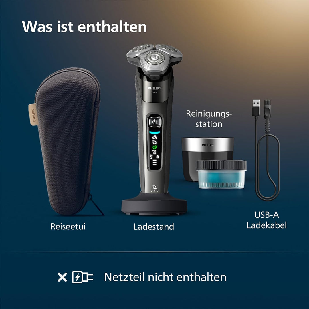 Philips Rasierer i9000, Elektrischer Nass-und Trockenrasierer für Männer mit integriertem Trimmer, d