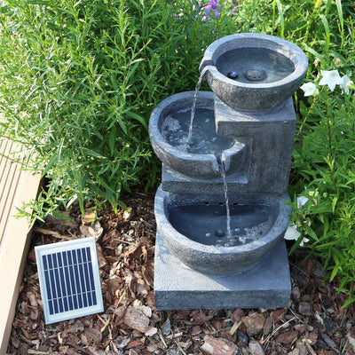 CLGarden Solar Springbrunnen NSP12 mit Akku und LED Beleuchtung für Garten Terrasse Balkon