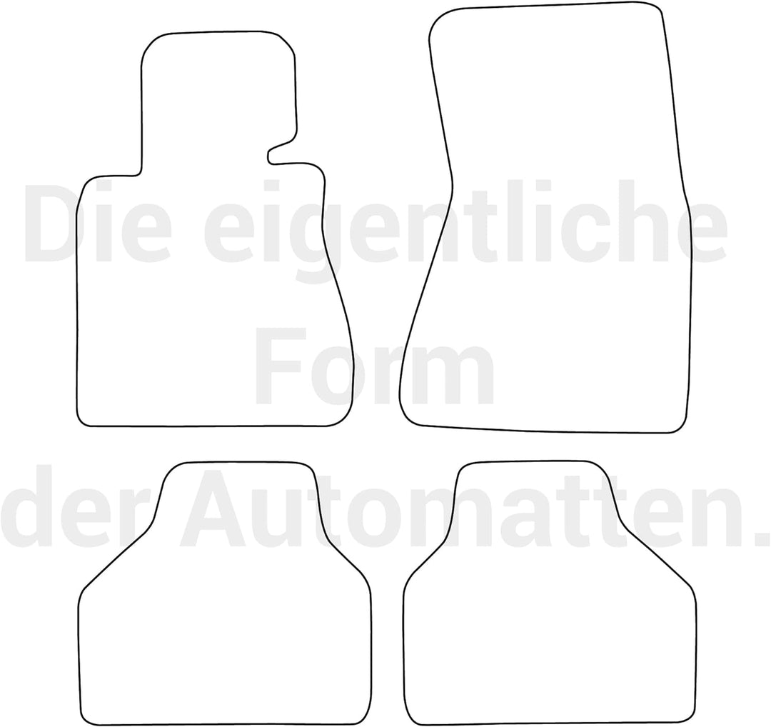 moto-MOLTICO Fussmatten Auto Velours Autoteppiche Schwarz Automatten Set 4-teilig passend für BMW 7e