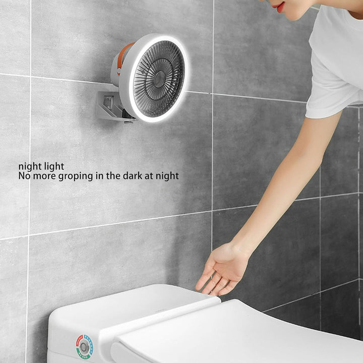 Haofy Kleiner oszillierender Wandventilator mit Fernbedienung, Nachtlicht, 3 Geschwindigkeitsstufen,