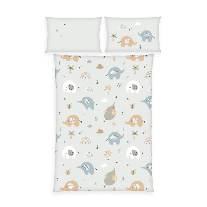 Herding babybest Bettwäsche Elephants, Kopfkissenbezug ca. 40 x 60 cm mit Hoteleinschlag, Bettbezug