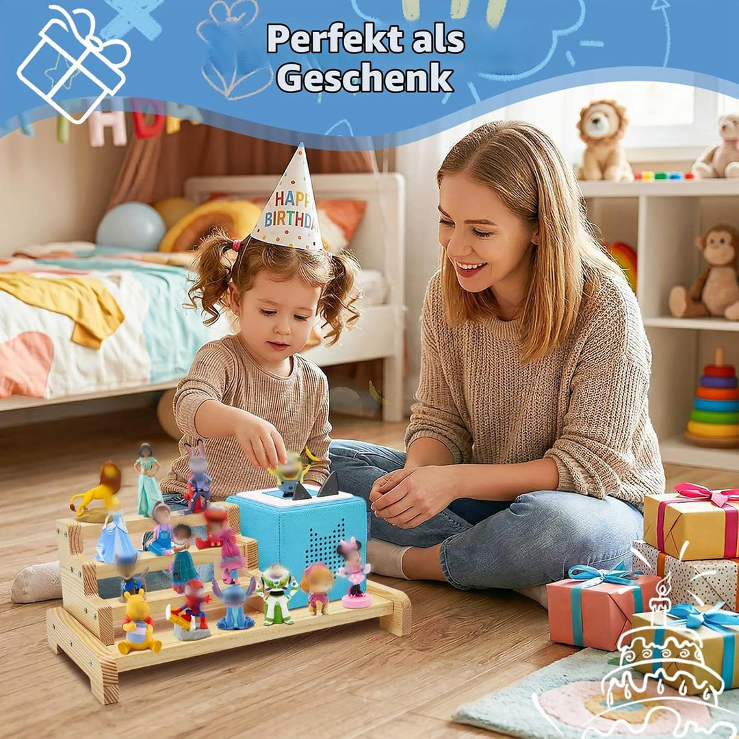 4-stöckiges Tonie Regal Kompatibel mit Toniebox Ladestation und Tonie Figuren, Magnetisches Toniereg