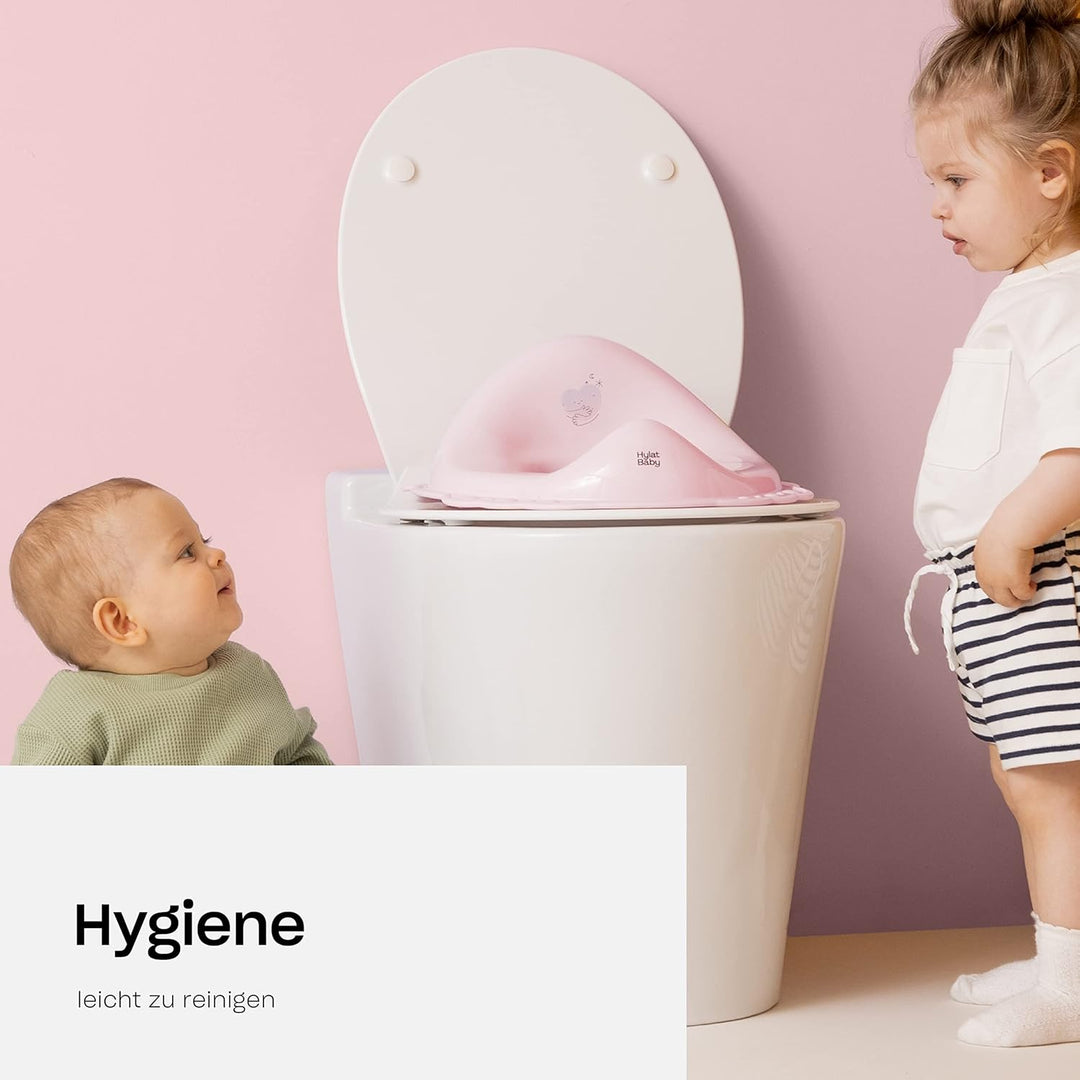Hylat Baby Kinderhocker & Kindertoilettensitz Set - Rutschfester Tritthocker + Toilettenaufsatz für