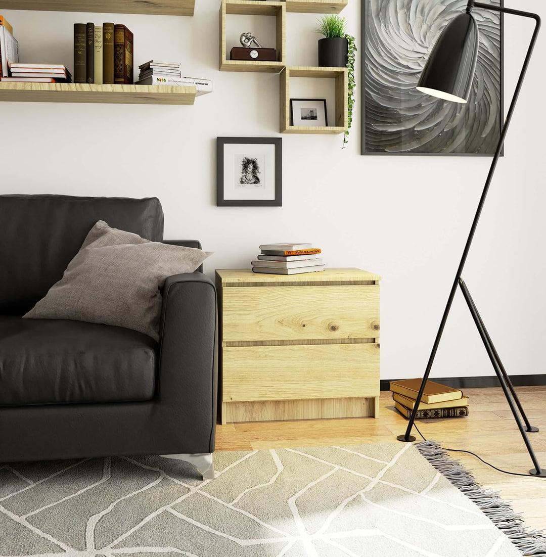 AKORD | Kommode K60 mit 2 Schubladen | für das Wohnzimmer Schlafzimmer Schrank Büro Arbeitszimmer |