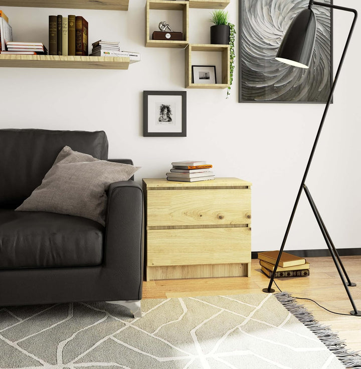 AKORD | Kommode K60 mit 2 Schubladen | für das Wohnzimmer Schlafzimmer Schrank Büro Arbeitszimmer |
