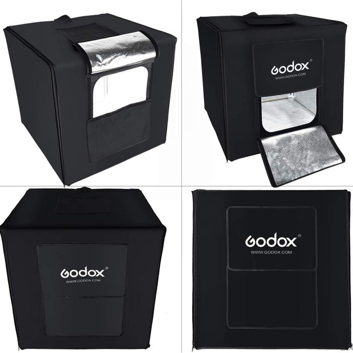 Godox LSD80 Mini LED Fotostudio 80 x 80 x 80 cm mit 2 Stück LED Lampenband Leistung 60 W 10000~11000
