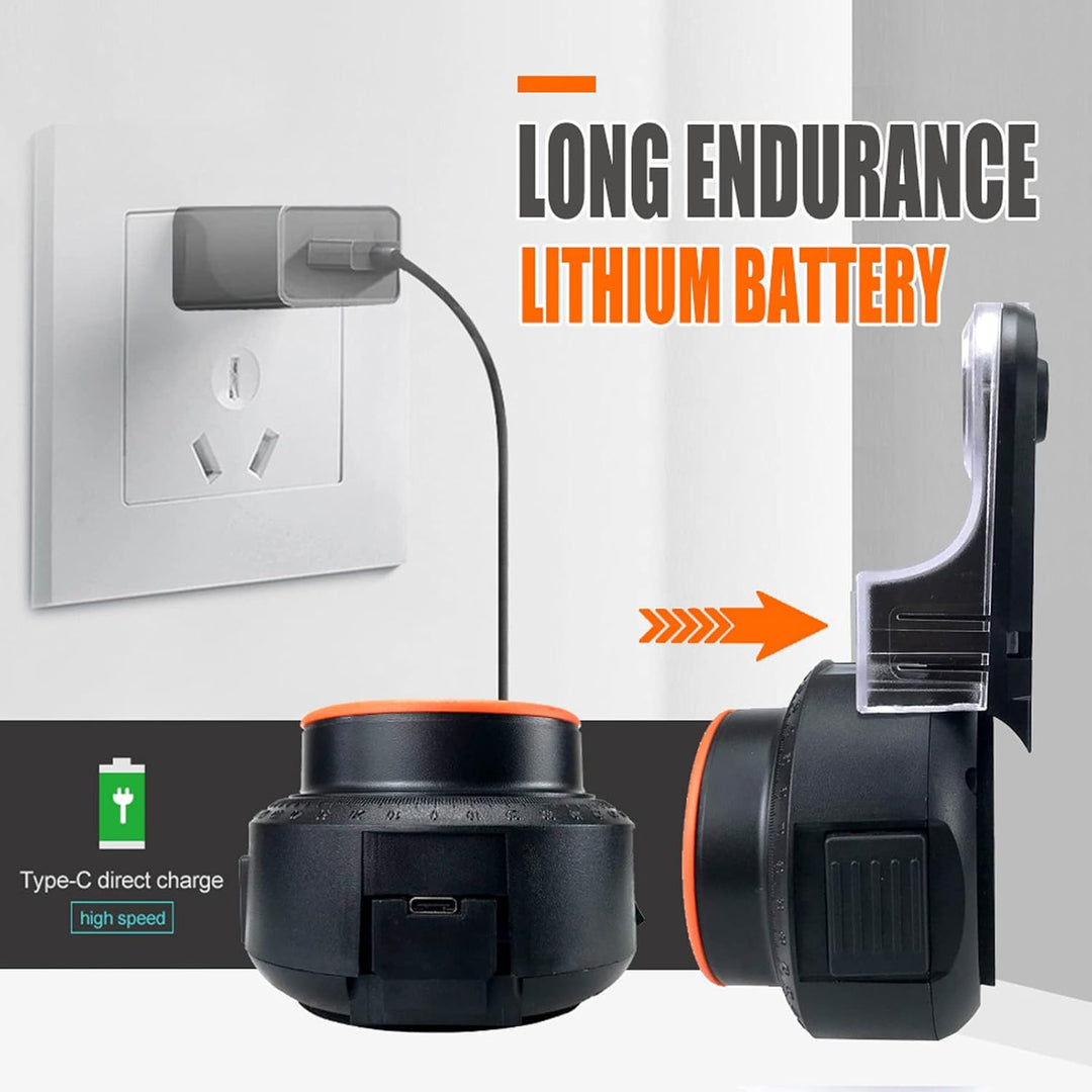 Universal Bohrstaubauffangbehälter mit Lithium-Batterie, Multifunktional, ABS, Schwarz-Orange, 500mA
