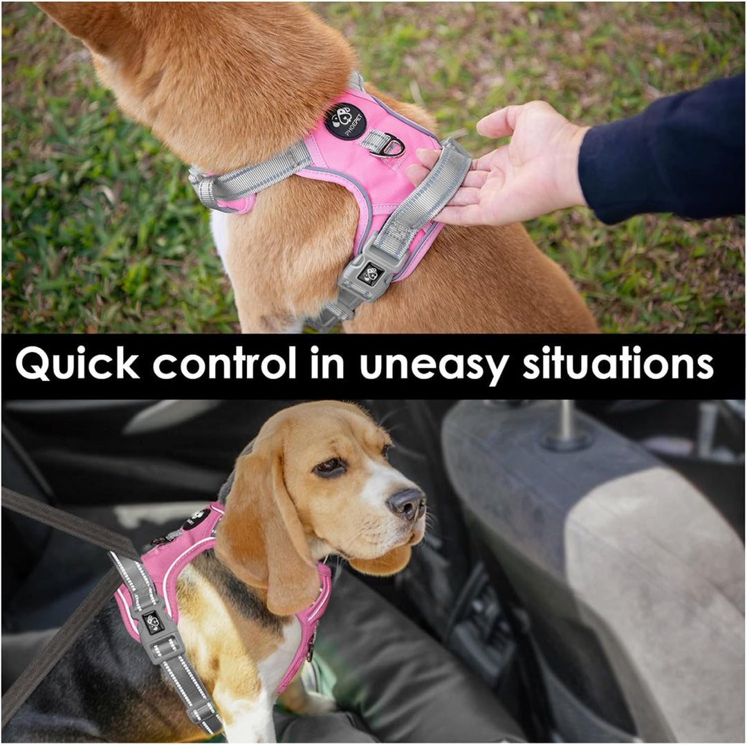 PHOEPET No Pull Hundegeschirr, reflektierende Hundeweste, mit weichem Trainingsgriff für kleine, mit