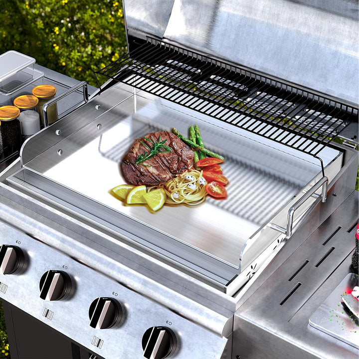 Universal BBQ Edelstahl Plancha Grillplatte Griddle mit gleichmässiger Heizung Arming, Grill für Gas