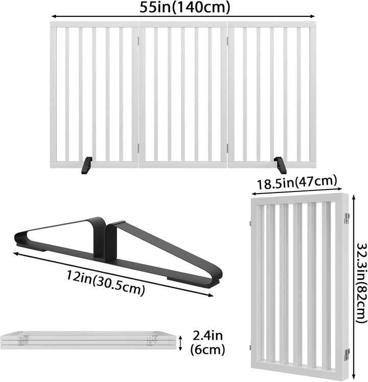 Freistehendes Hundegitter, Faltbares Hundebarriere für Tür,Treppen,Flur,Küche &amp; Schlafzimmer, Freist