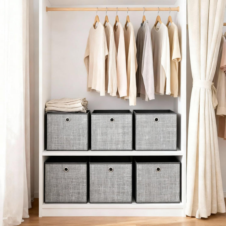 Sekey Aufbewahrungsbox Stoff, Faltbox Organizer mit Griff, Einsatz für Kallax Regal, EKET Würfelrega