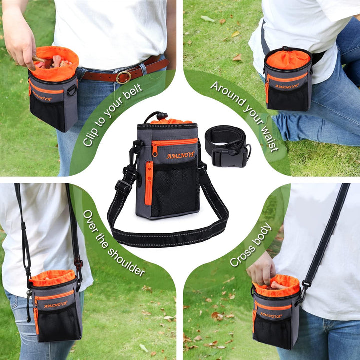 AMZNOVA Futterbeutel Hund Treatkit Leckerlitasche für Hunde, Leckerli Tasche für Hundetraining, Gass