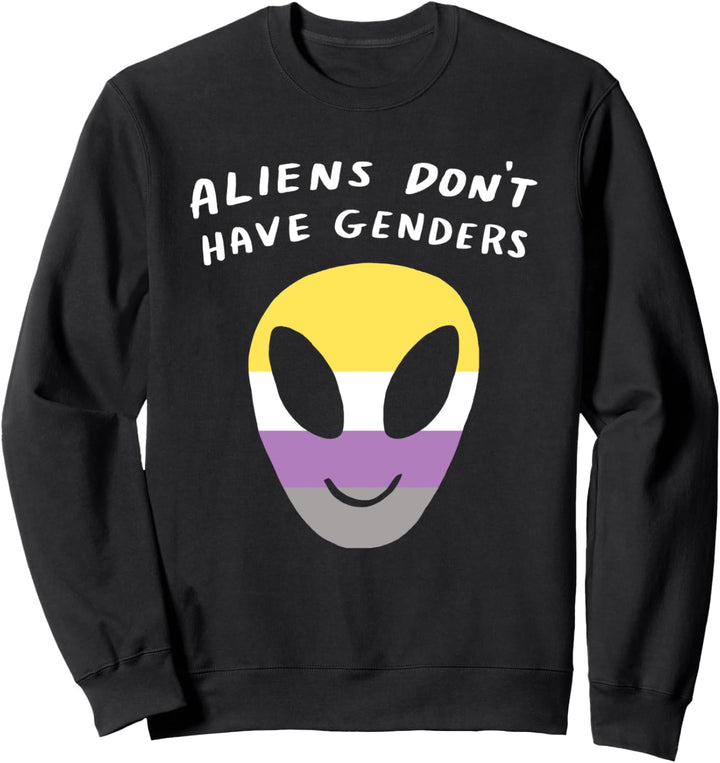 Aliens Don't Have Genders Non-Binary LGBTQ Pride Flag Sweatshirt