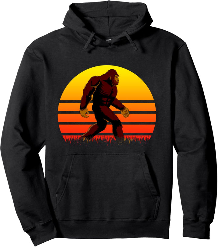 Retro Bigfoot Sonnenuntergang Ich glaube Pullover Hoodie