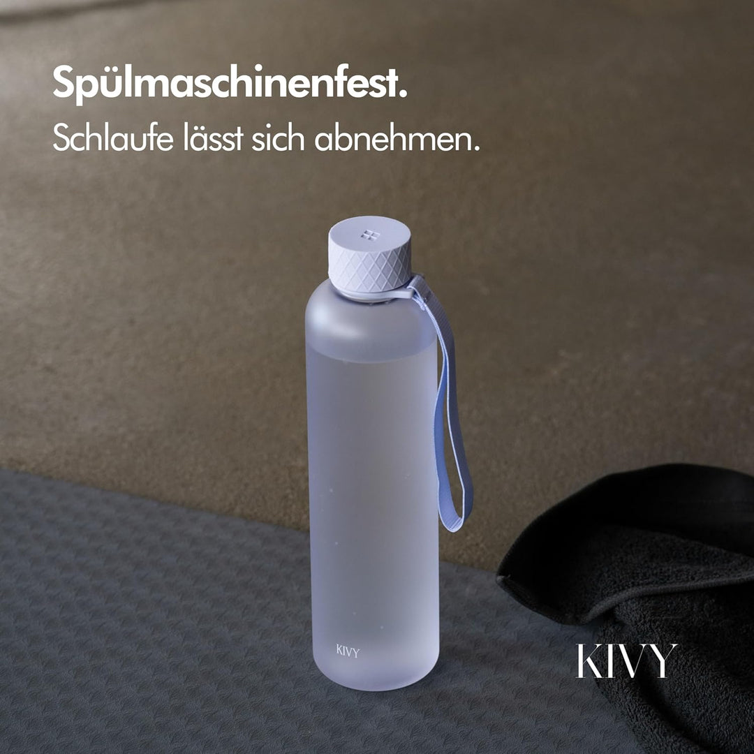 KIVY Trinkflasche 1l - Kohlensäure geeignet & Auslaufsicher - Für Sport, Schule & Büro - Sport Trink