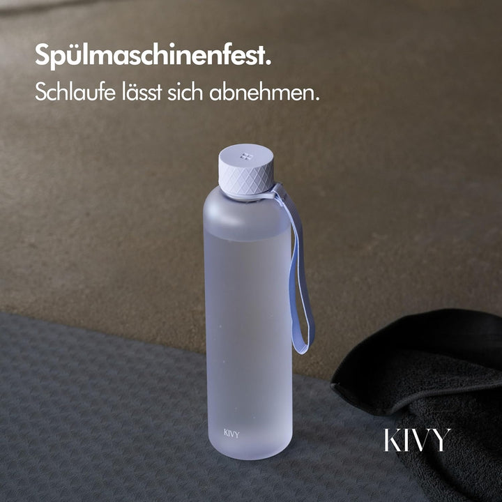 KIVY Trinkflasche 1l - Kohlensäure geeignet & Auslaufsicher - Für Sport, Schule & Büro - Sport Trink