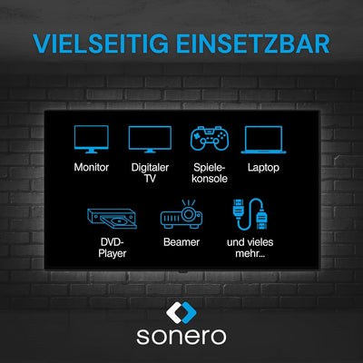 Sonero 15m HDMI Kabel 2.0b, Glasfaser Hybrid, UHD 2160P, 4K60Hz, 4:4:4, HDR, 18Gbps, schwarz 4K HDMI