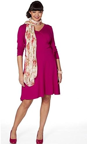 Sheego Damen-Kleid Wickelkleid Pink Grösse 42