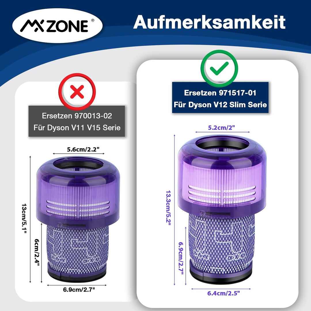MXZONE HEPA Filter für Dyson V12 Detect Slim Absolute Extra Waschbar Ersatzteile V12 Filter Ersatz Z