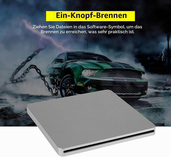 Typ-C Externes DVD-Laufwerk, Typ C CD/DVD-Brenner Leiser EIN-Knopf-Brennschlitz in externem Brenner