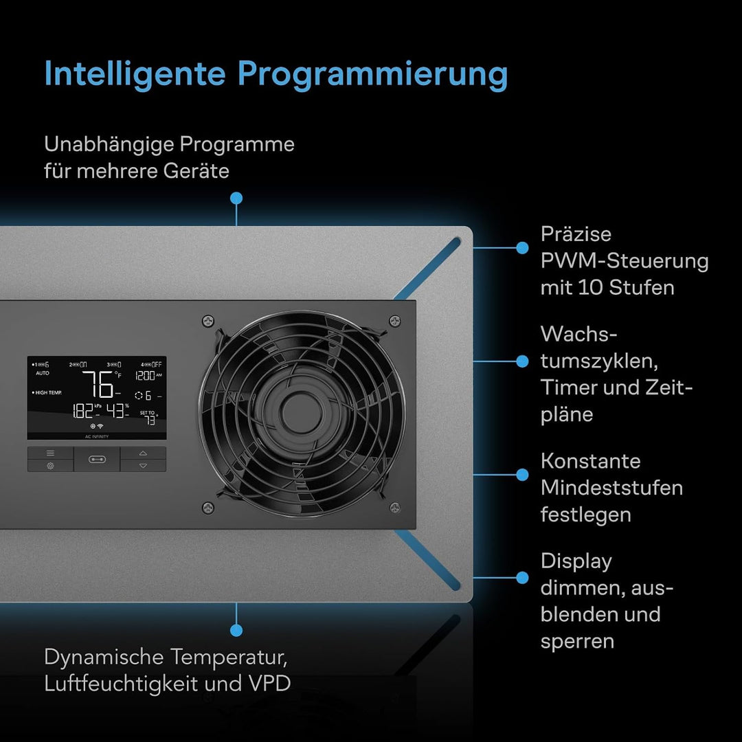 AC Infinity AIRTITAN T8, Ventilator für Kriechkeller, mit WiFi-App-kompatiblem Temperatur-Feuchtigke