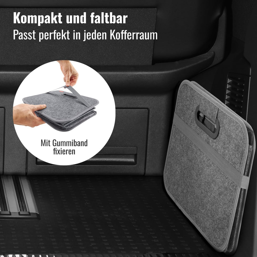 Achilles Auto-Faltbox XL - Kofferraumtasche Mit Grossem Stauraum - Grosse Filz-Einkaufstasche - Aufb