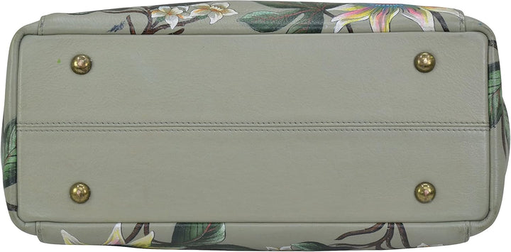 Anuschka Handbemalte Satchel Tasche mit mehreren Fächern aus Echtleder Floral Passion, Floral Passio