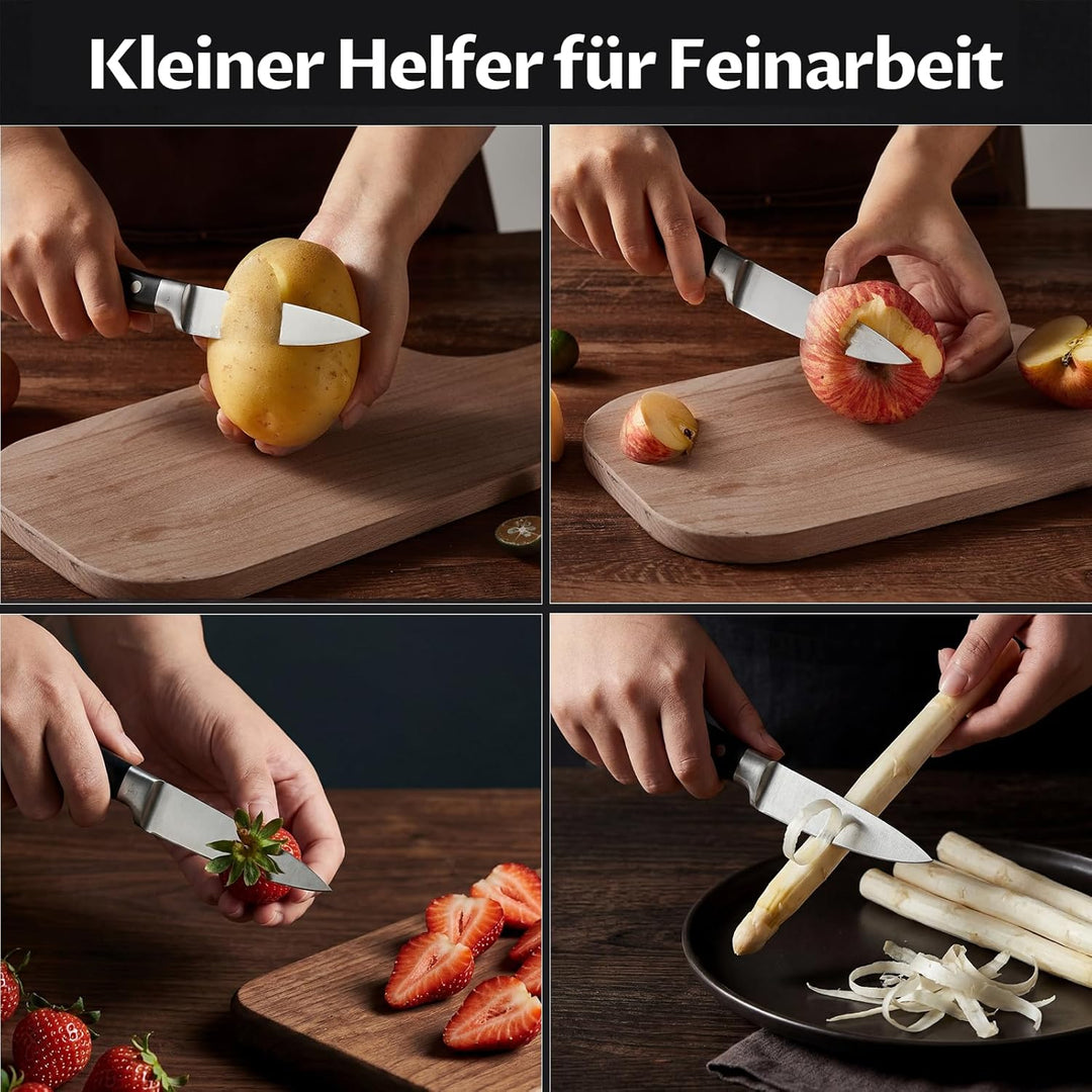 OAKSWARE Messerset, Küchenmesser Set 3-tlg hochwertigem Carbon Edelstahl, Ultra Scharfes Messer set
