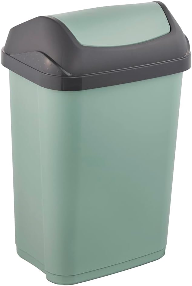 keeeper Mülleimer mit Schwingdeckel, 25 l, 33,5 x 25,5 x 53,5 cm, Swantje, Grün (Nordic Green) Nordi