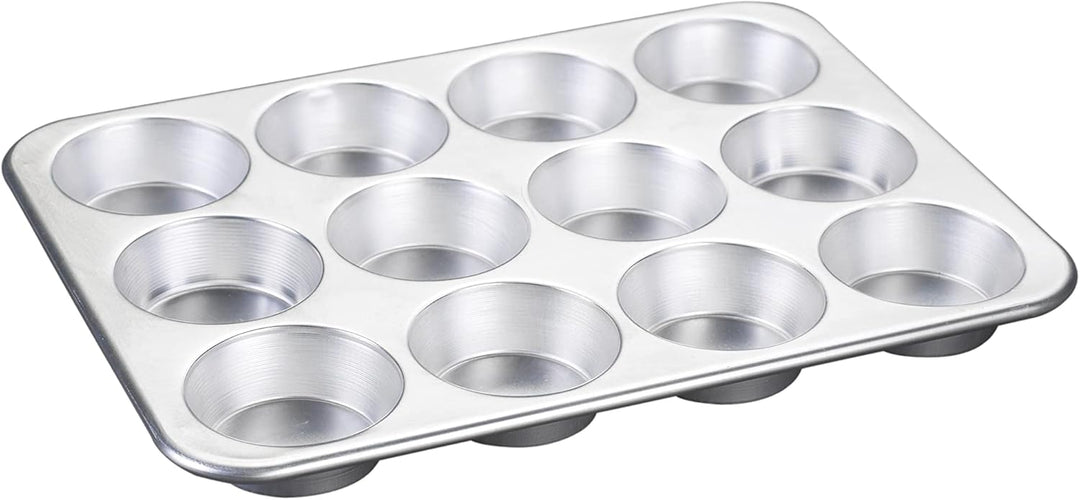 Nordic Ware Natürliche Aluminium-Muffinform für 12 Tassen Muffinform für 12 Muffins, Muffinform für