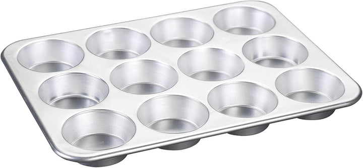 Nordic Ware Natürliche Aluminium-Muffinform für 12 Tassen Muffinform für 12 Muffins, Muffinform für
