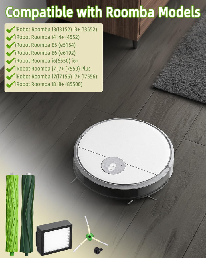 SOBEAU Zubehörset für iRobot Roomba i7 i7+ i3 i3+ i4 i4+ j7 j7+ i8 i8+ E5 E6 Staubsauger, Bürsten Er