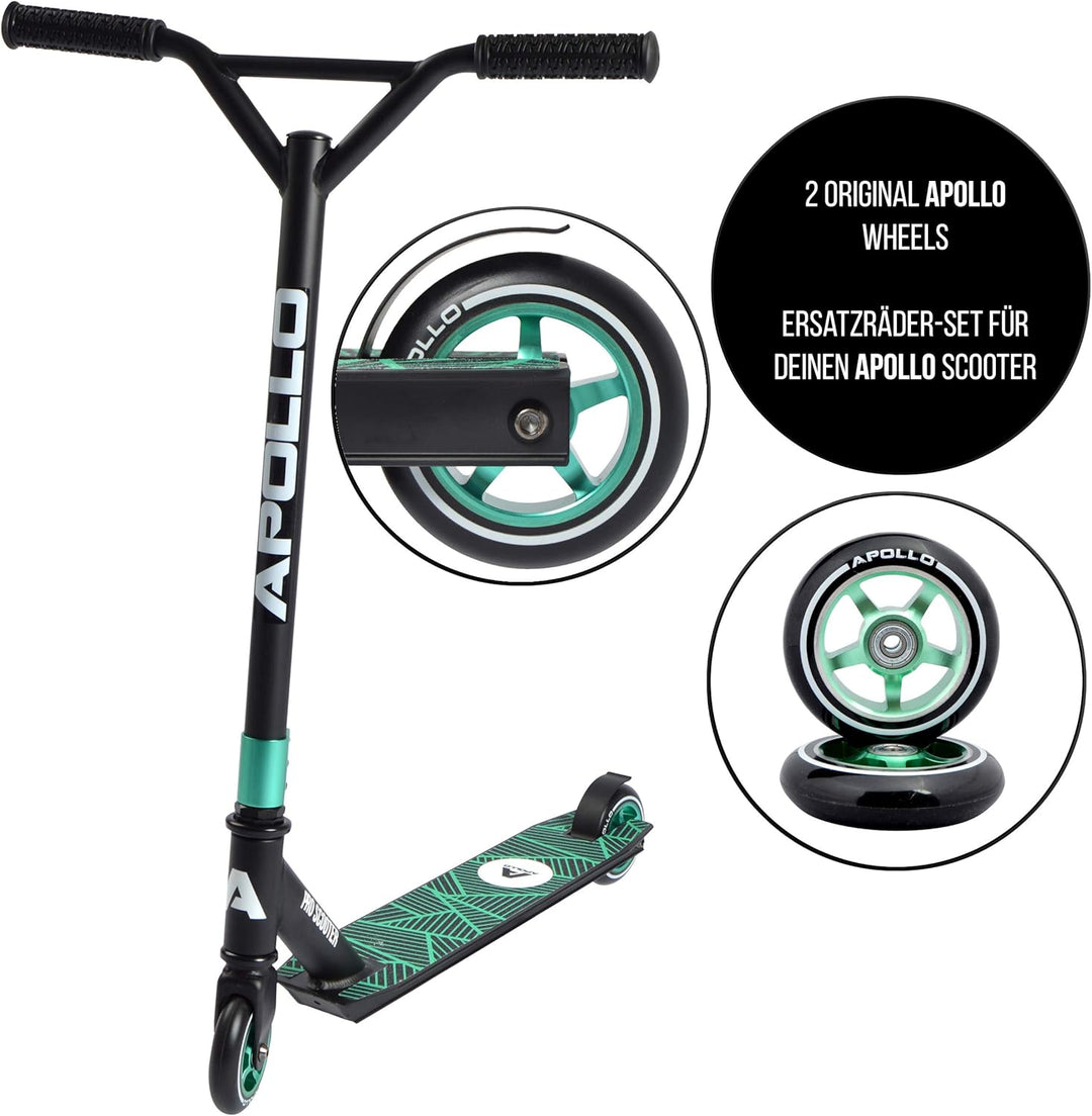 Apollo Stunt Scooter Ersatzräderset Pro Wheels - ABEC9 Kugellager, Roller Rad Ersatz-Räder passend S
