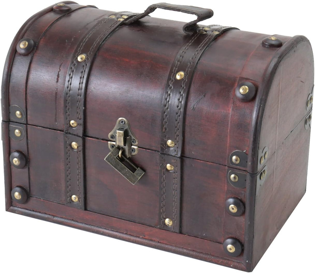 HMF 6404-130 Schatztruhe aus Holz mit Schloss | 30 x 20 x 22 cm | Klein | Italien 30 cm, Italien, 30