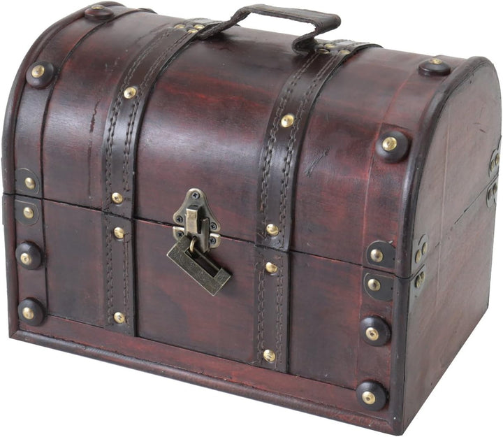 HMF 6404-130 Schatztruhe aus Holz mit Schloss | 30 x 20 x 22 cm | Klein | Italien 30 cm, Italien, 30