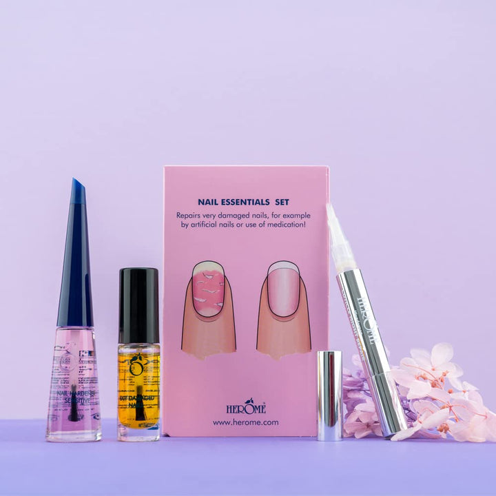 Herome 3-in-1 Maniküre Set mit Nagelhärter & Nagelöl -1 set- stärkende Nagelöl, Serum für die Nagelh