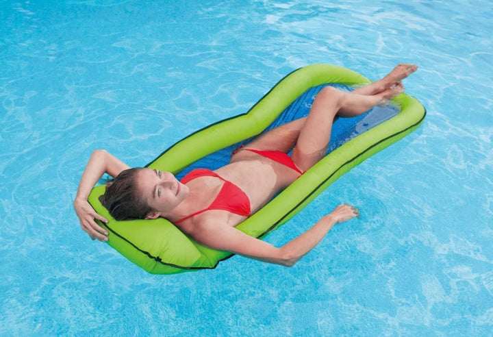 Auswahl: Intex Mesh Mat - Aufblasbare Luftmatratze Wasserhängematte Lounge Wasserliege mit Netz Grün