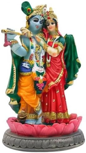 alikiki Indische Statue Radha Krishna – 14 cm H hinduistische Göttin Radha und Gott Krishna Skulptur