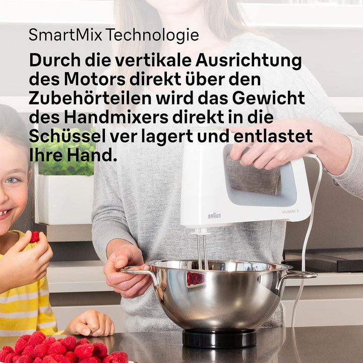 Braun MultiMix 5 HM 5137 Handmixer - Handrührgerät mit stufenloser Geschwindigkeitsregelung, 750 Wat