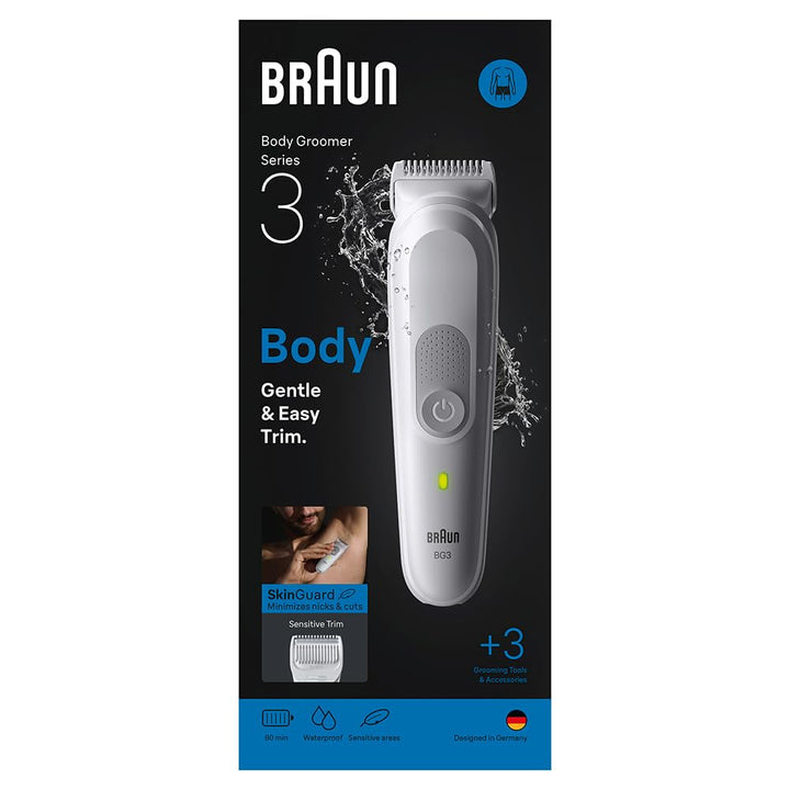 Braun Series 3 Körpertrimmer, +3 Pflegeutensilien, mit SkinGuard Technologie, 80 Minuten Aktionszeit