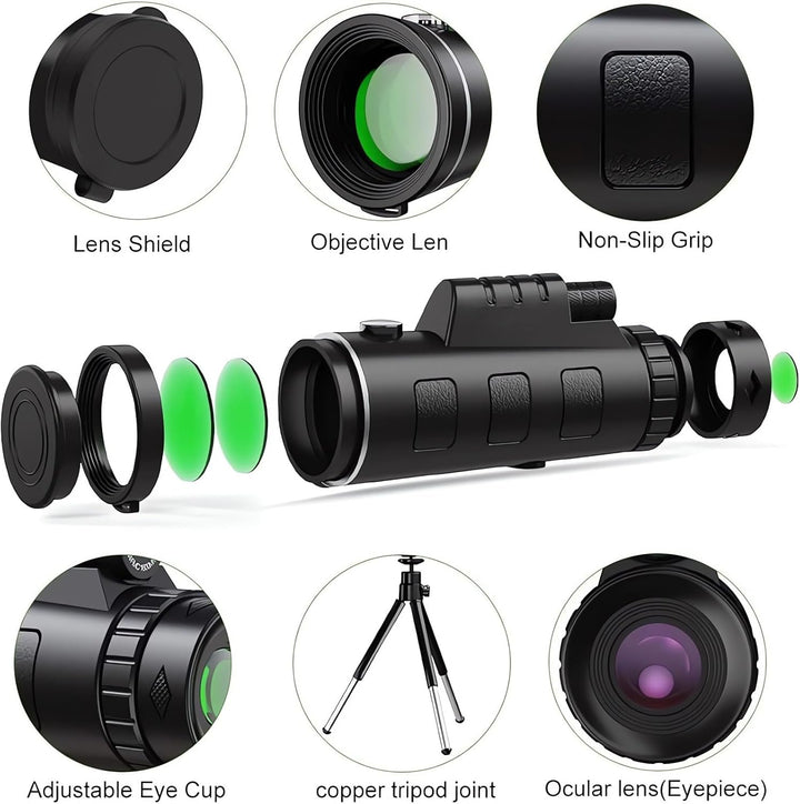 12x50 monokular, Monokel fernglas, mit BAK4 Prisma und FMC Beschichtung, Monokulare Teleskop für Erw