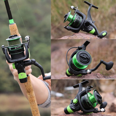Sougayilang Angelrollen Karpfenangelrolle 13+1BB Kugellager Spinnrollen, Bait Runner Rollen, Glatte,