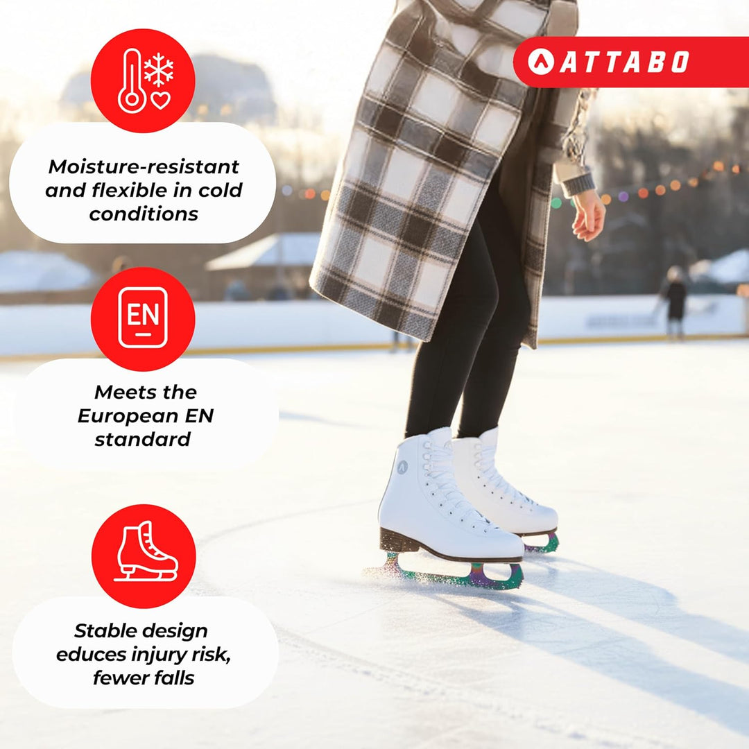 ATTABO Eiskunstlauf Schlittschuhe Damen Lily, Schlittschuhe für Fortgeschrittene, Starke Knöchelunte