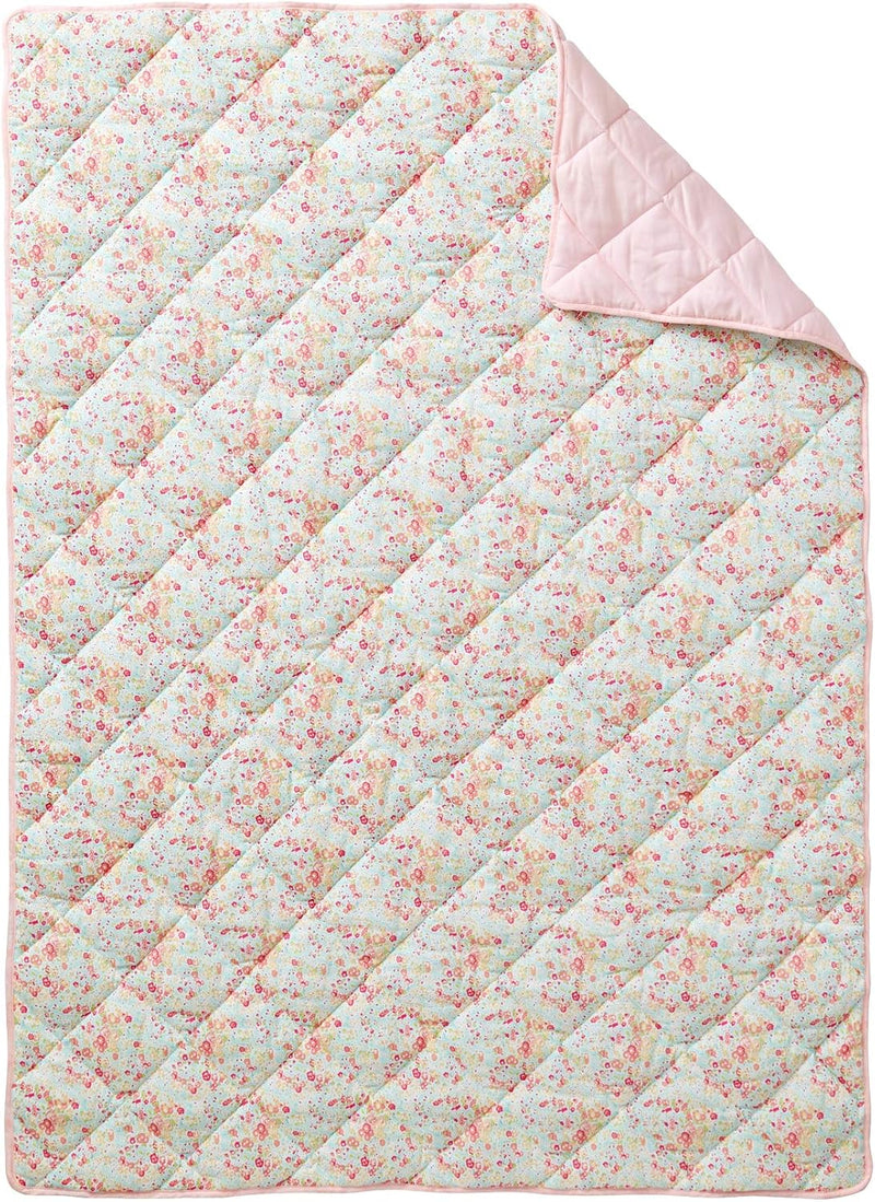 Vertbaudet Geblümte Steppdecke für Mädchen Aqua geblümt/rosa 140X100 140X100 Aqua Geblümt/Rosa, 140X