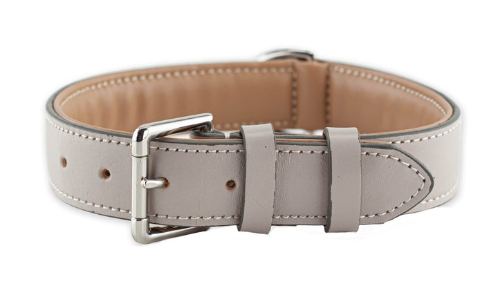 Brute Strength Hundehalsband aus Leder - Hellgrau - XXL - 66-73 cm XXL - 66-73 cm Hellgrau, XXL - 66