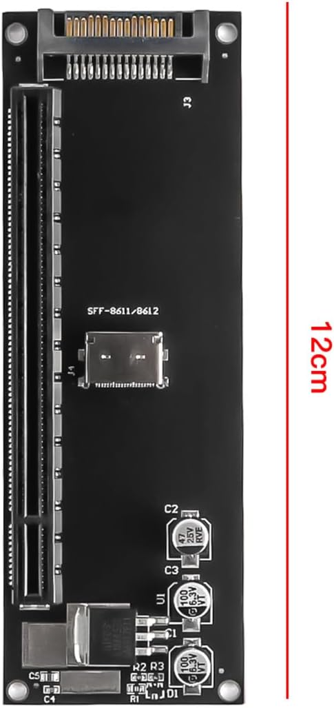 Oculink SFF-8611/8612 auf PCI-E 4.0 x16 Erweiterungskarte mit SATA-Stromanschluss für Externe Grafik