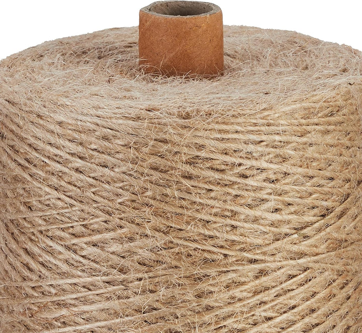 Relaxdays Juteschnur 1 mm, 2 Rollen Jutegarn je 500 m, biologisch abbaubar, Basteln, Garten, Verpack